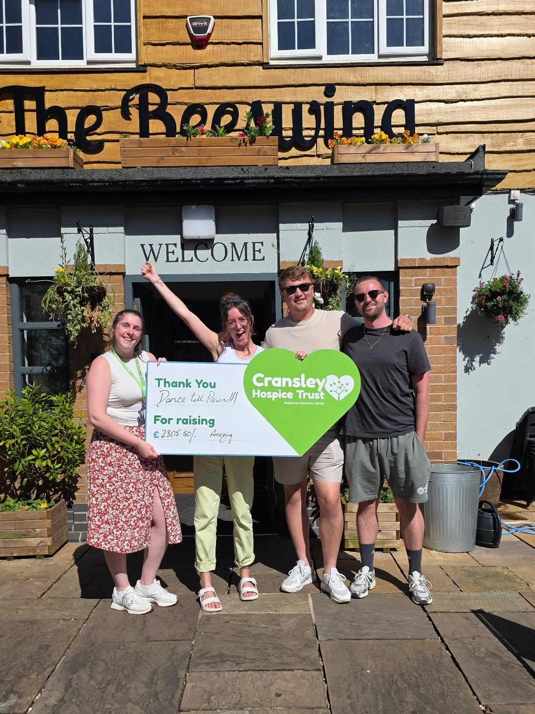 The Beeswing team raise £2,305.50 for Cransley Hospice