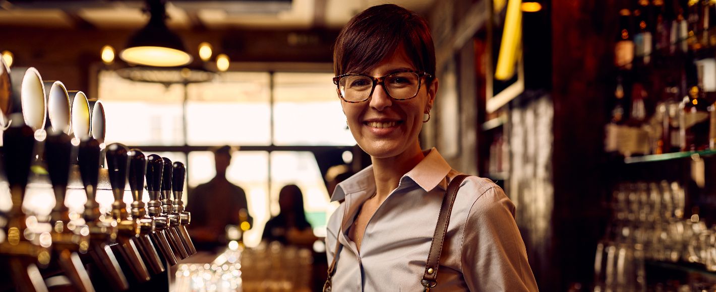 bar person behind the bar
