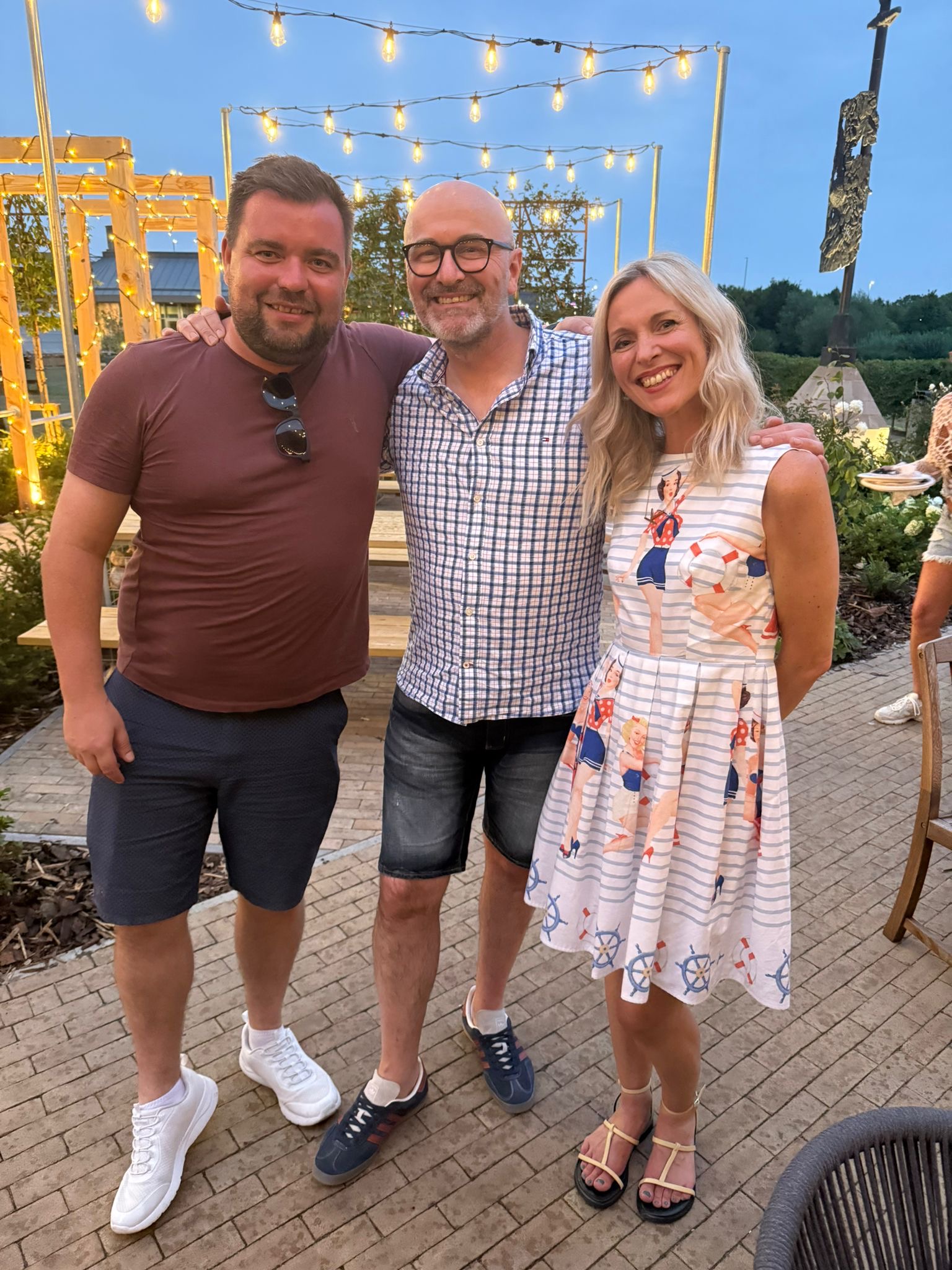 Jay, Dave and Karen from Everards standing in teh Beer Hall at Everards Meadows
